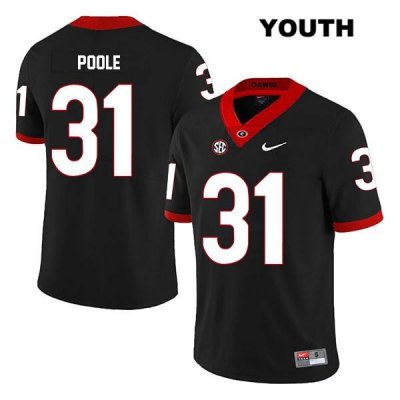 Youth Georgia Bulldogs NCAA #31 William Poole Nike Stitched Black Legend Authentic College Football Jersey WEG4154PC